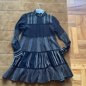 Zara, black and white swing dress, xs